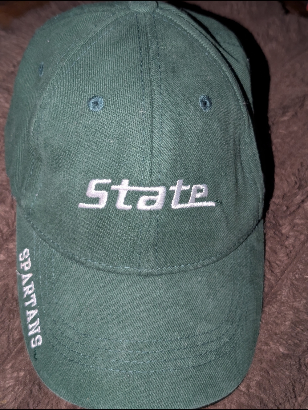 Russell Athletic Green "State" Spartans Embroidered Baseball Cap